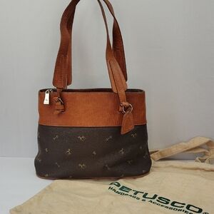 Petusco Spanish Leather Bag w/ Horse Print Dustbag Included